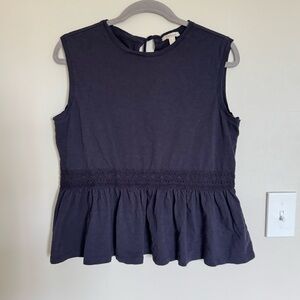 Barbour Willow Swing Top – Women’s US 8 / UK 12 Midnight Navy Crochet Tie Back